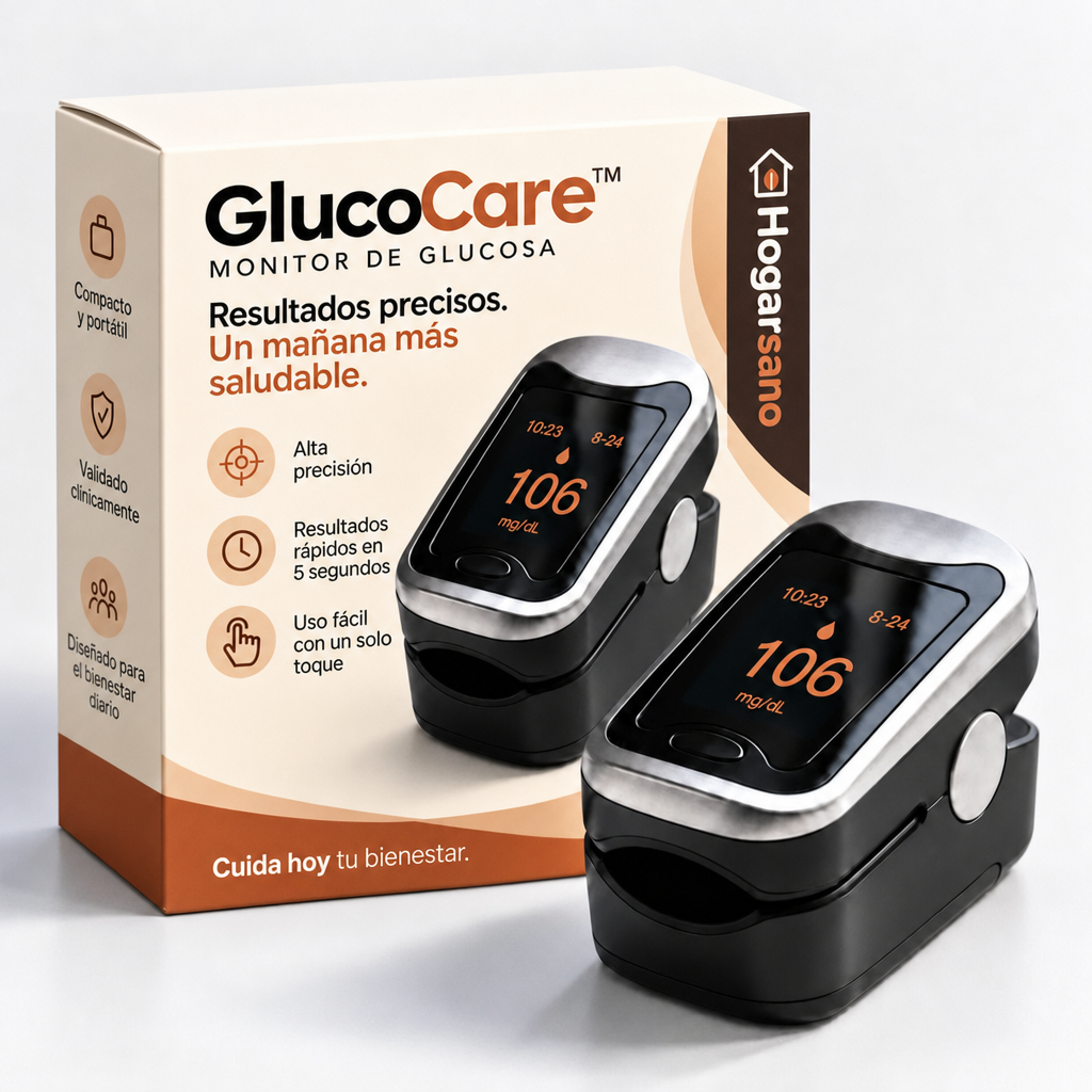 GlucoCare™ 4 en 1 – Mide Glucosa, Colesterol, Presión y Oxígeno Sin Dolor + ENVÍO GRATIS