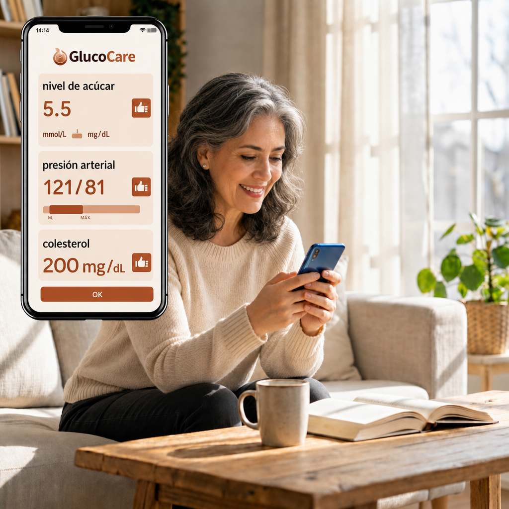 GlucoCare™ 4 en 1 – Mide Glucosa, Colesterol, Presión y Oxígeno Sin Dolor + ENVÍO GRATIS